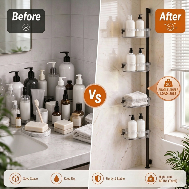 Mounting / Installation Required Shower Caddy