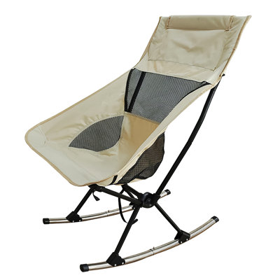 198 lbs Capacity Portable Camping Rocking Chair  Oxford Fabric  5-Minute Setup by Arlmont & Co.