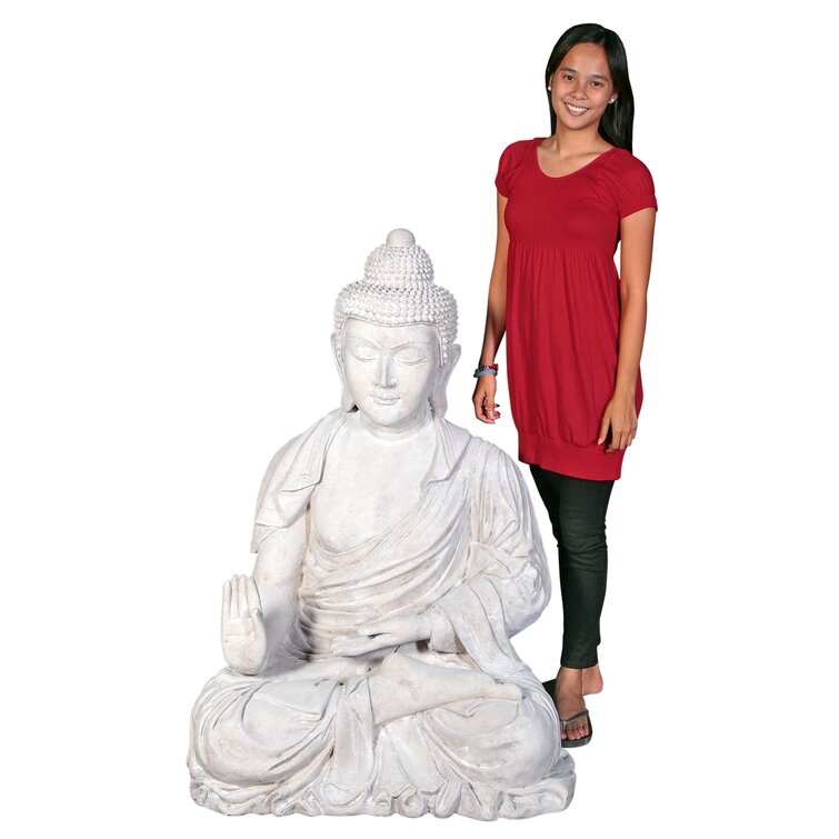 Custom Stone Onyx Meditating Garden Buddha Sculpture in Full Winter Robes  (#CustomOnyx): Hindu Gods & Buddha Statues