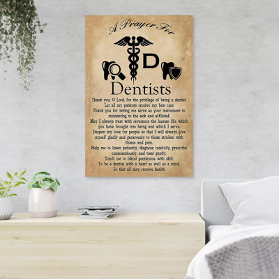 Dentist's Tools And Tooth - Dentists Thank You… - 1 Piece Rectangle Graphic Art Print On Wrapped Canvas