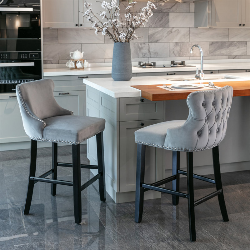 Ensemble de 2 chaises et tabourets de bar Keyshaun, Jaune