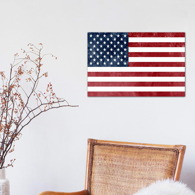 USA Grungy Flag - Wrapped Canvas Print, 30.48cm H x 45.72cm W x 1.91cm D
