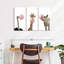 Ensemble de 3 animaux rigolos sur toile-5978683