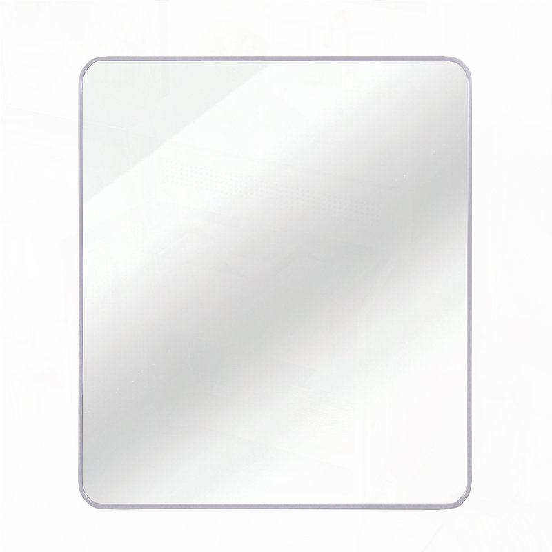 Metal Framed Square Bathrrom Mirror for Wall, Silver