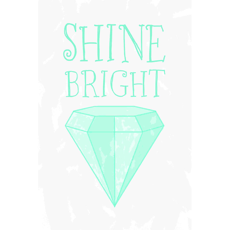 «Shine Bright Like a Diamond», art textuel sur toile tendue, H 18 po x l 12 po