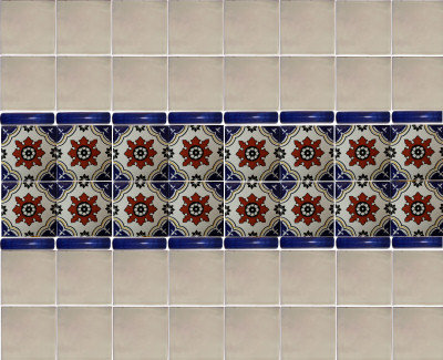 Carreau mexicain TalaMex Calabria Talavera 6 pièces x 6 po 6 pièces