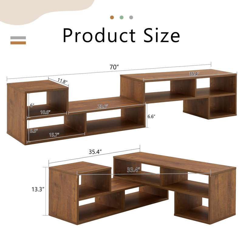 2 Pieces Cube Tv Stand,Free Combination Gaming Entertainment Centre Media Stand,Open Storage Bookcase Shelf For Living Room,2 Shelf Bookcase L-Shaped Tv Console Stand