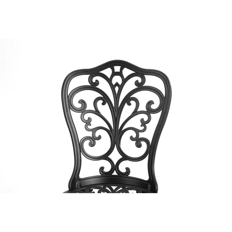 Best Choice Products 3-Piece Outdoor Rust-Resistant Cast Aluminum Patio Bistro Set Black, Black