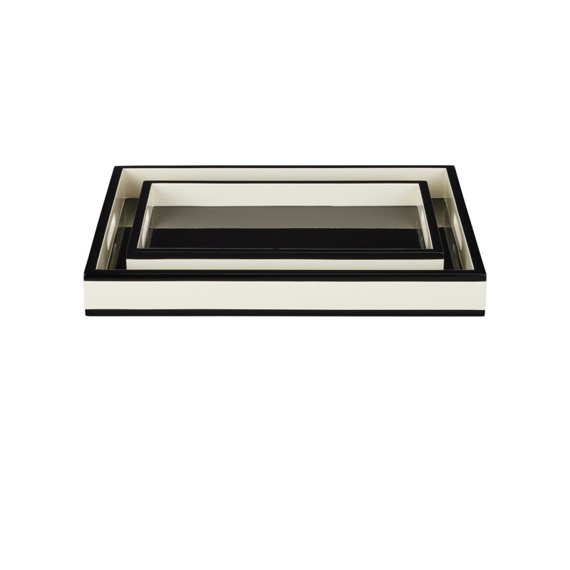 Lacquer Tray Set of 2, Ivory