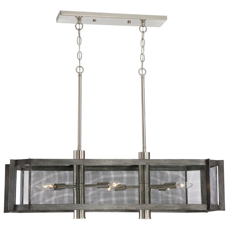 Luminaire suspendu linéaire pour îlot de cuisine 6 lumières Colangelo