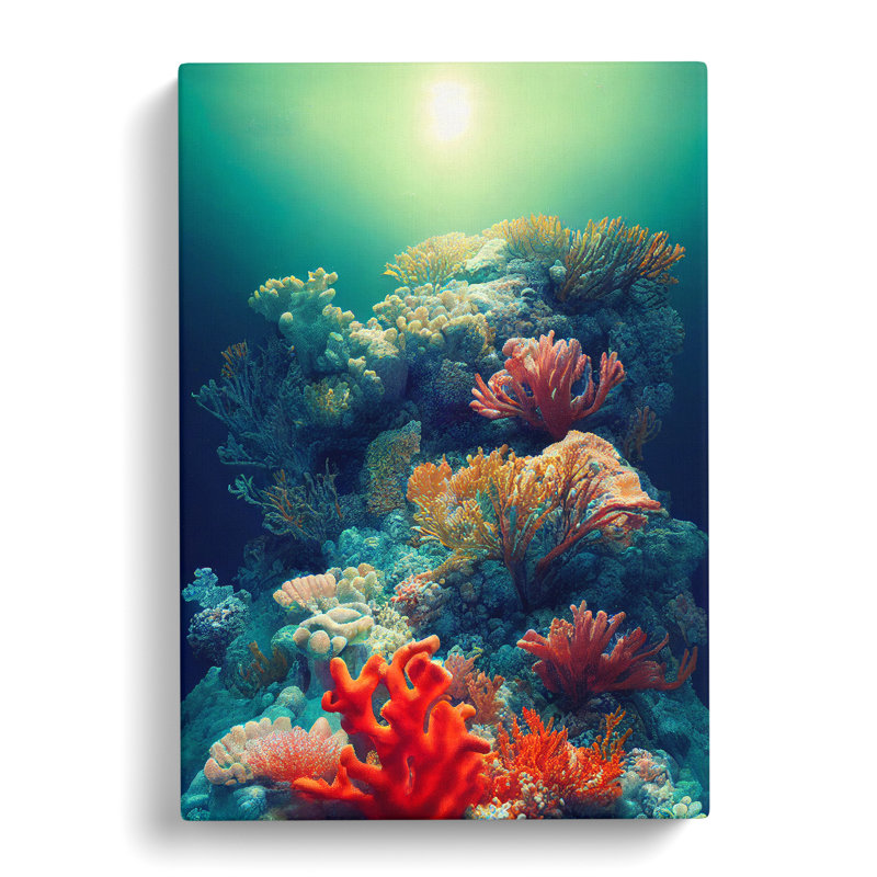 Sensational Coral Reef - Wrapped Canvas, 76cm W x 50cm W x 3cm D