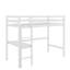 Lit mezzanine simple en bois d'hévéa avec barrière de sécurité, bureau intégré et échelle-190897268