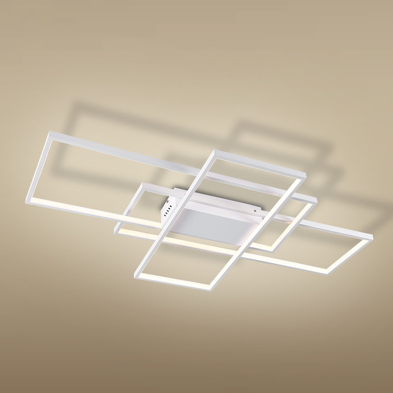 Raffa 3-Light LED Semi Flush Mount, 9cm H x 90cm W x 50cm D, White