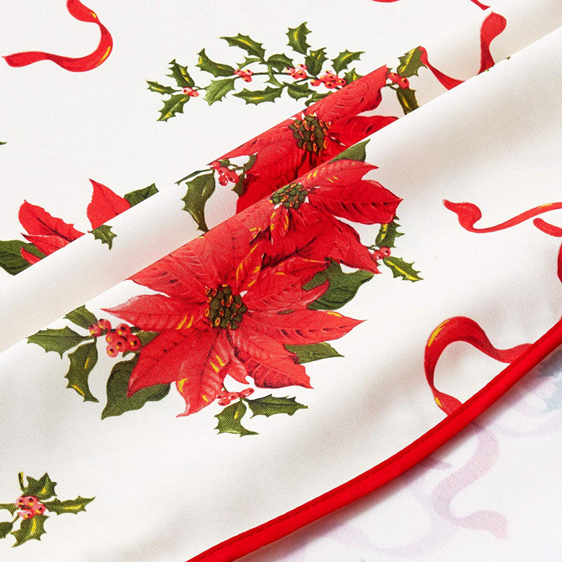 Nappe Poinsettias, Ronde l 60 po