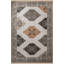 Tapis décoratif frangé beige à motif traditionnel multicolore-2022422525
