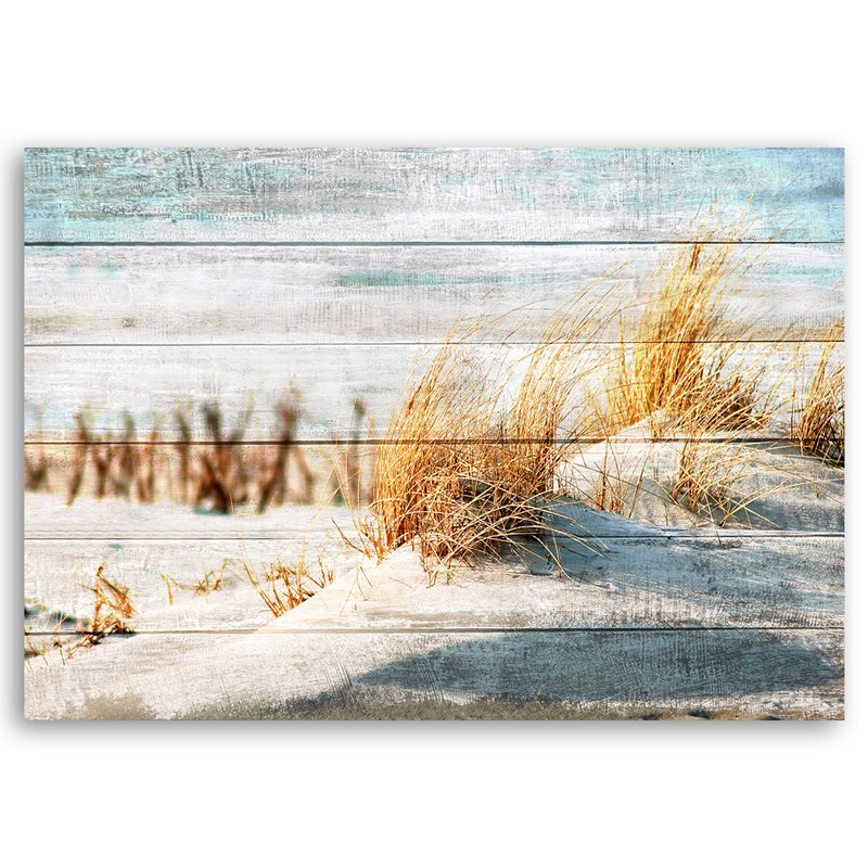 Vintage Beach - No Frame Print on Canvas, 70cm H x 100cm W