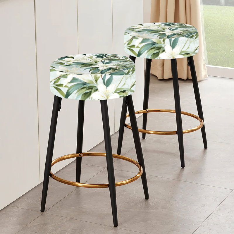 Bamboo Whispers Tropical Pattern - Tropical Bar Stools Set Of 2