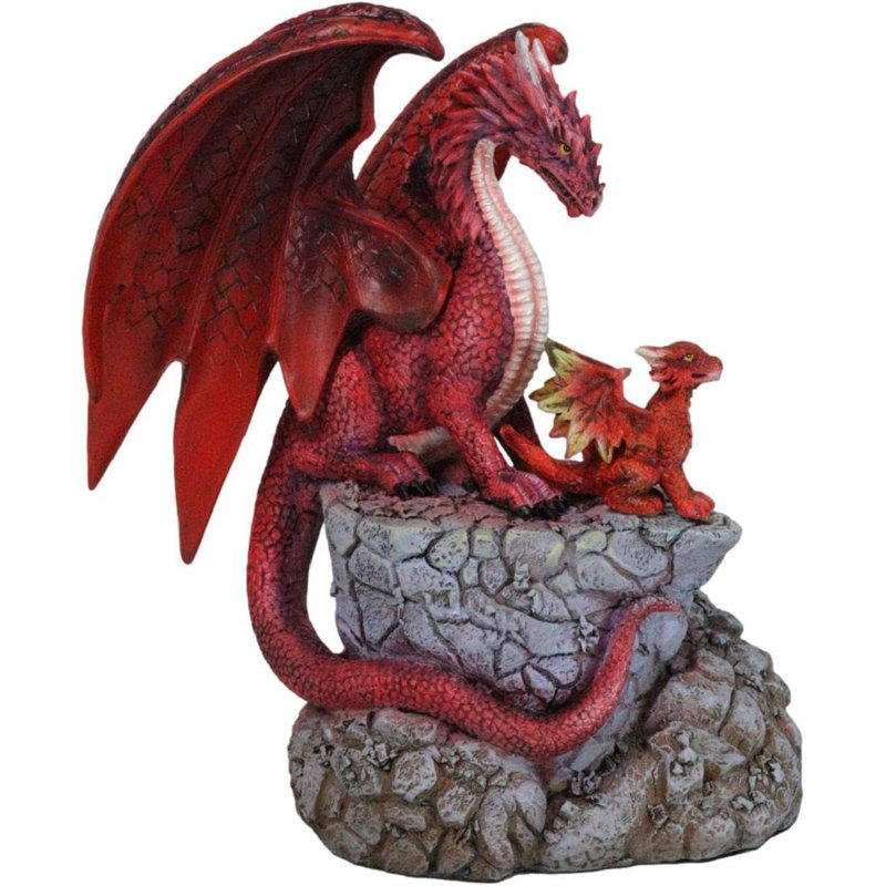 Figurine dragon rouge avec élémentaire