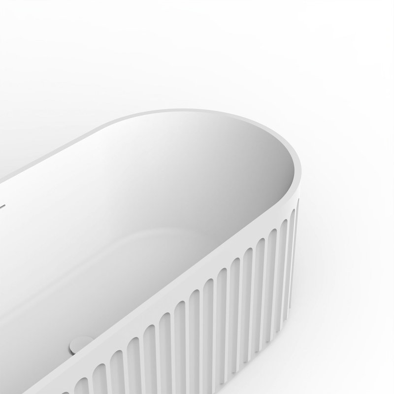 TQP-BA-23S13-67 67" x 30" Freestanding Soaking Solid Surface Bathtub with Drain