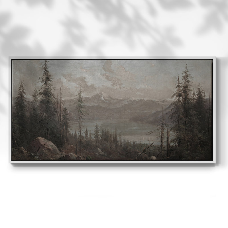 Série paysage - DLXI - Toile tendue avec châssis encadré - Prêt à être accroché, H 21 po x l 41 po, Blanc