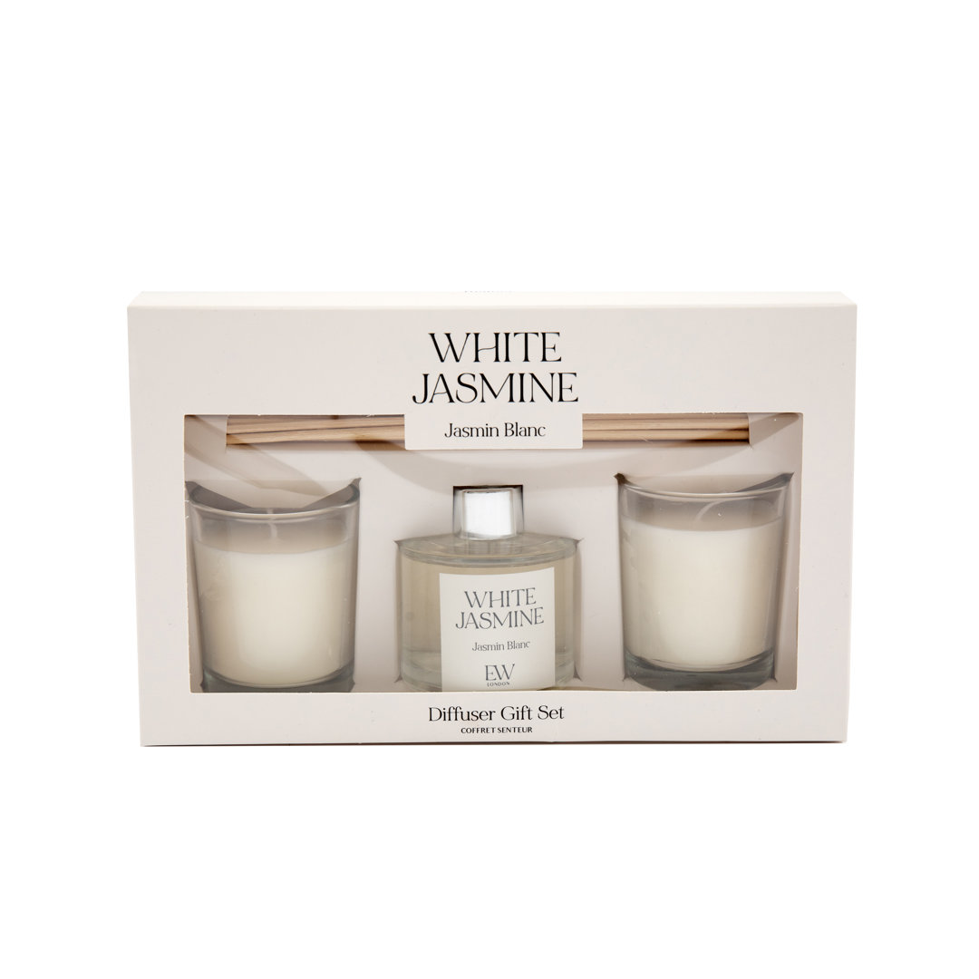 Geko Plant / Floral Scented Jar Candle with Glass Holder