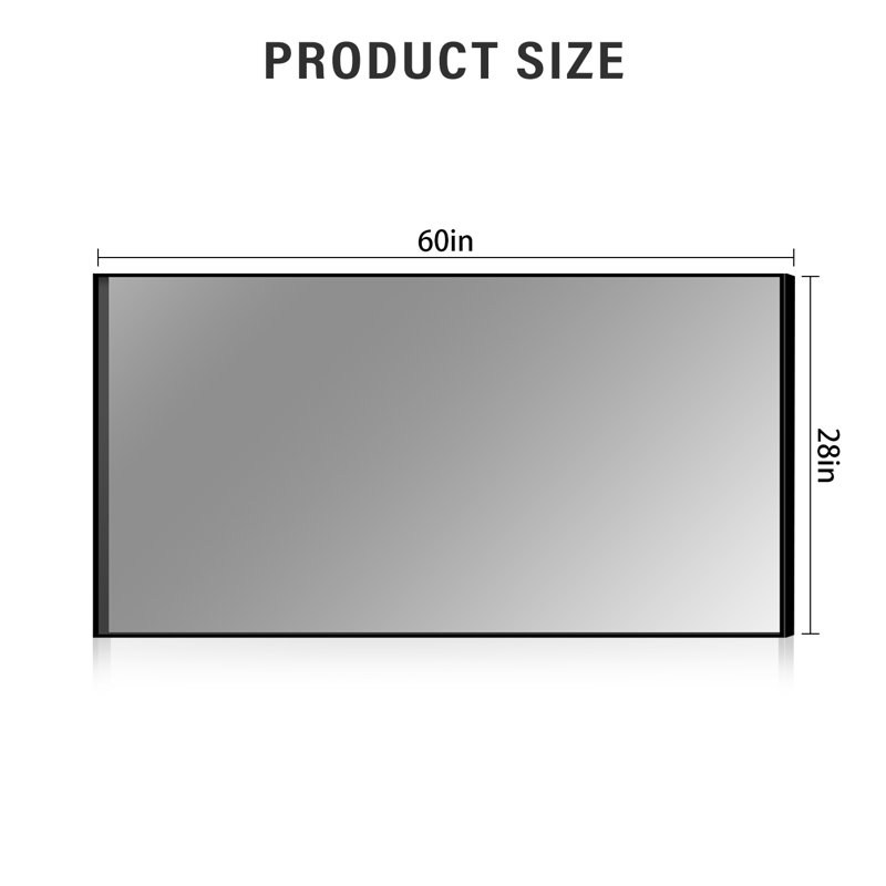 Lunara 1.18'' Thick Bathroom Vanity Mirror with Black Frame – Decorative Modern Accent Wall Mirror, Easy Installation