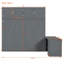 Grand lit escamotable mural avec bureau, tablettes de rangement et grands armoires, gris (ANCIEN SKU: N820S00034E)
