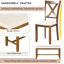 Ensemble de 6 tables de salle à manger en bois, 4 chaises en tissu et banc (cerisier naturel)