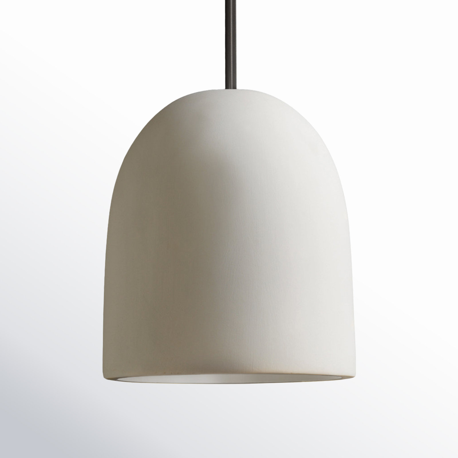 Joya Single Light Ceramic Dimmable Pendant, Matte Black, Bisque