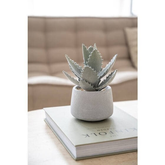 Plante artificielle H 7,61 po en pot de ciment rond