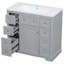 Meuble-lavabo gris avec lavabo - Armoire en bois massif de 36 po, 6 tiroirs, tablette réglable, option de décoration moderne-200161250