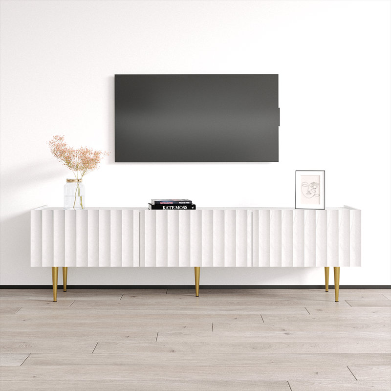 Meuble télé 70,9 po Rillie, blanc