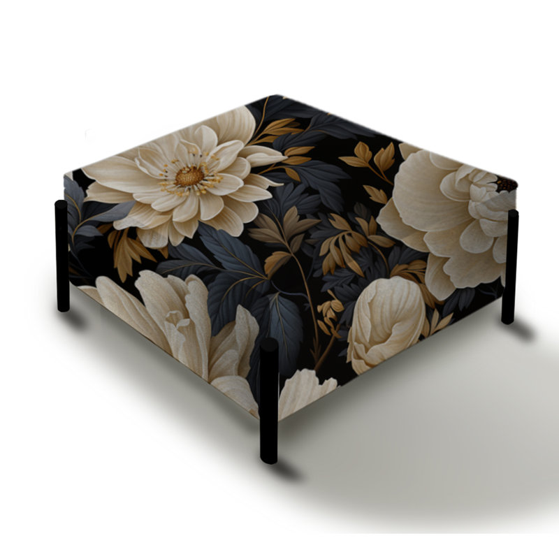 Magnificent White Magnolia Blooms - Floral Large Square Ottoman