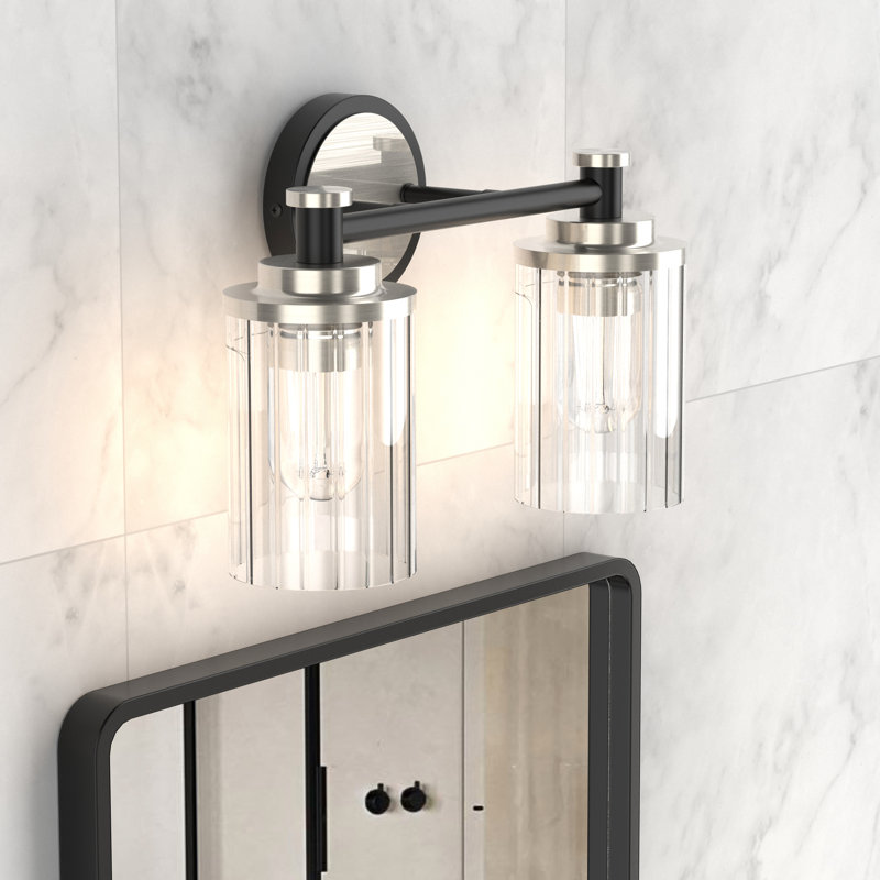 Éclairage pour meuble-lavabo à 2 lumières Sephira, Noir / nickel sable