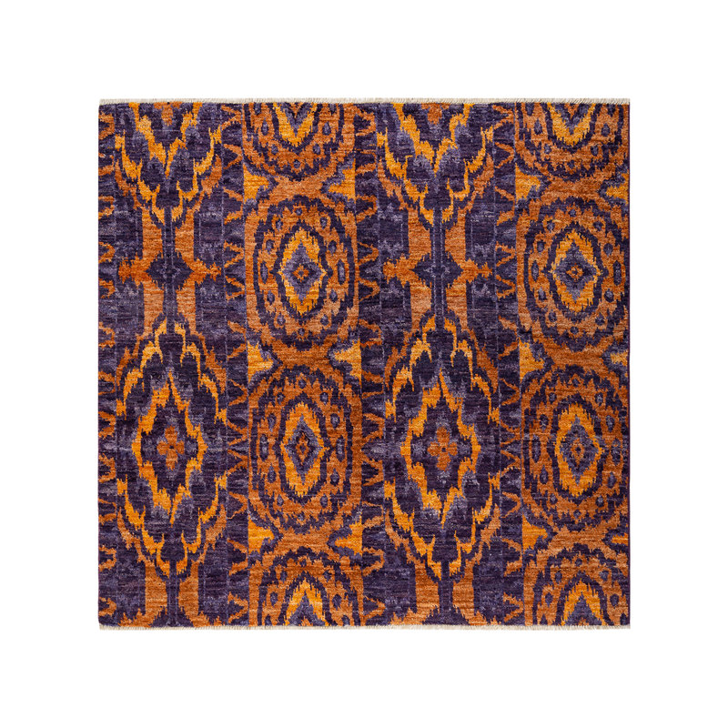 Contemporary One-of-a-Kind 6' 1" X 6' 1" Hand Knotted Area Rug