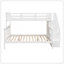Lit superposé simple au-dessus d'un lit double avec rangement et barrière de sécurité pour chambre à coucher, couleur blanche Stairway-129746795