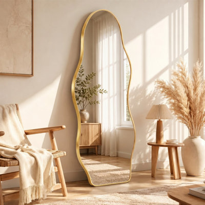 Miroir asymétrique pleine longueur 63 po x 23,6 po avec pied