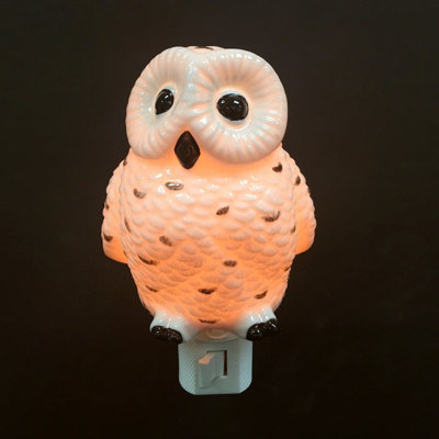 Veilleuse blanche en forme de hibou
