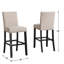 Tabourets de comptoir en tissu avec garniture cloutée Carliana, ensemble de 2-33396314-41667387