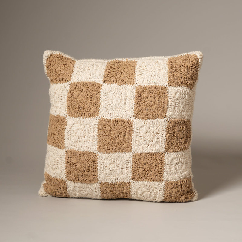 Checkered Cotton Throw Pillow