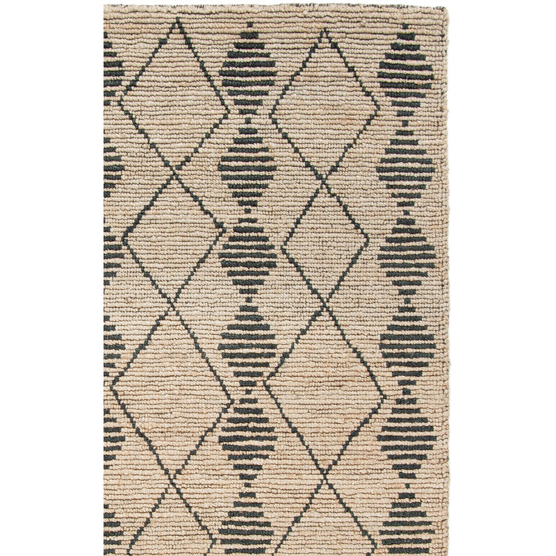 Geometric hand-woven jute rug Trotter, Rectangle 8 pi x 10 pi
