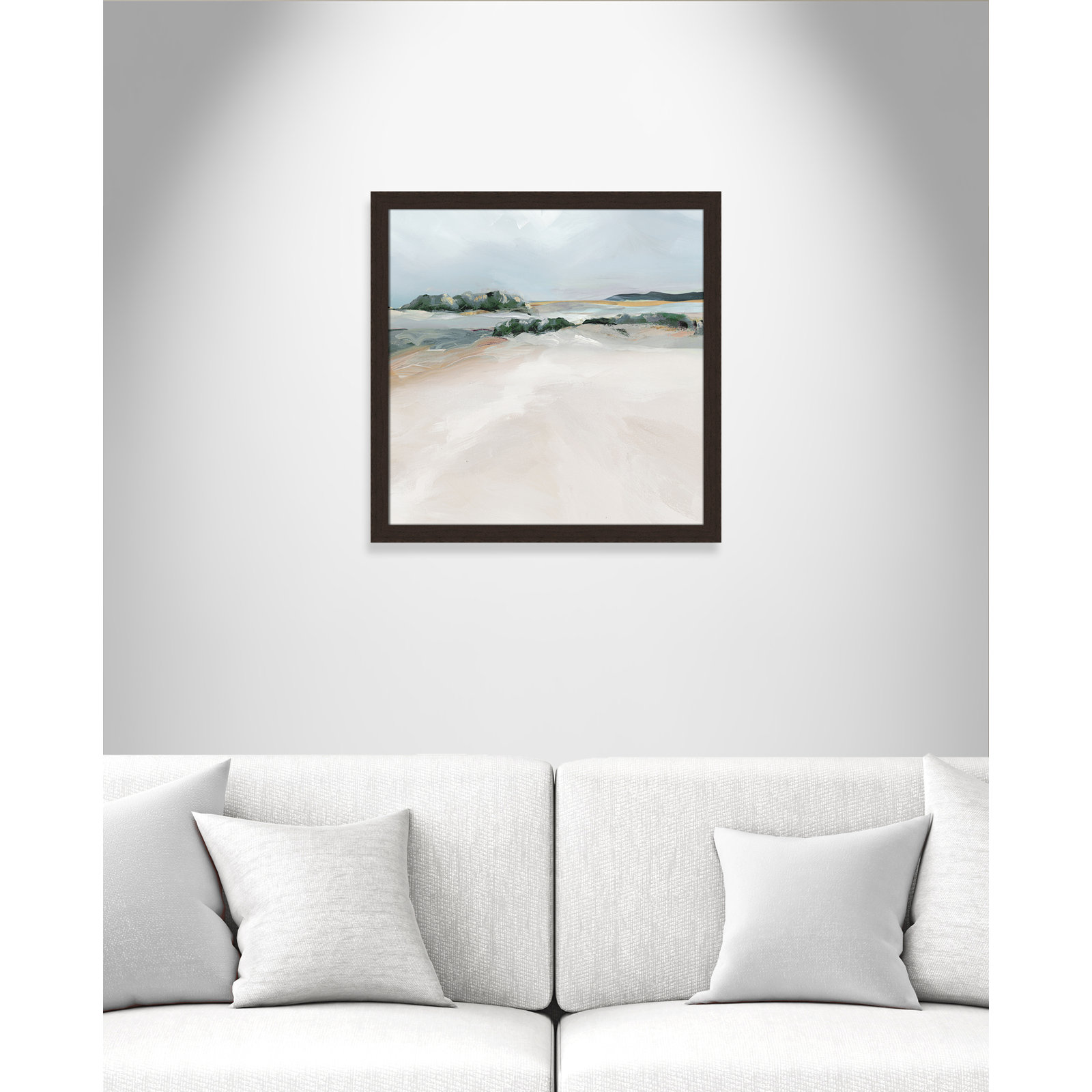 Anelis "Shimmering Path" Painting, 24.5" H x 24.5" W x 1.12" D, Walnut Framed
