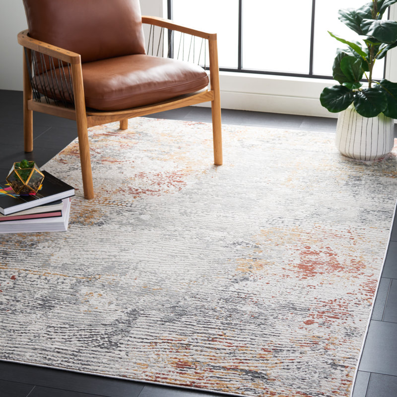 Vogue Performance Abstract Rug, Square 6'7"