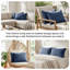 Ensemble de 2 taies décoratives matelassées à motif carré en microfibre brossé à double passepoil avec bords passepoilés Southshore Fine Vilens, bleu foncé, 20 po x 26 po-324762884-399142828
