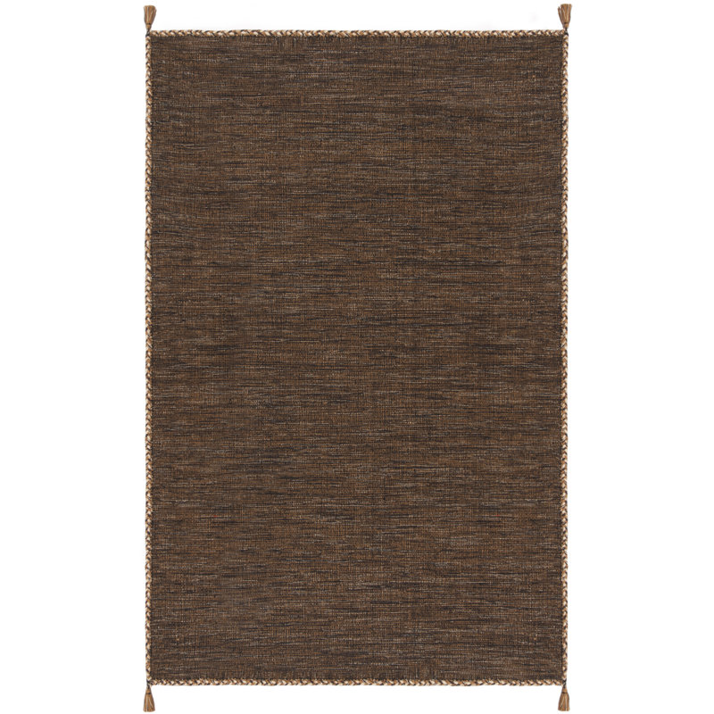 Amaral Hand Woven Cotton Solid Color Rug, Rectangle 5' x 8'