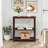 3 Console Table, Cherry Tone, With Solid Construction And Extra Storage Table Shelves, Wood Finish