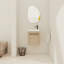Meuble-lavabo flottant mural avec lavabo en céramique et porte d'armoire à fermeture en douceur, pour petite salle de bain