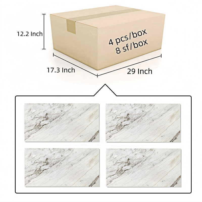 Polished Marble Tile,1 box 4 pcs