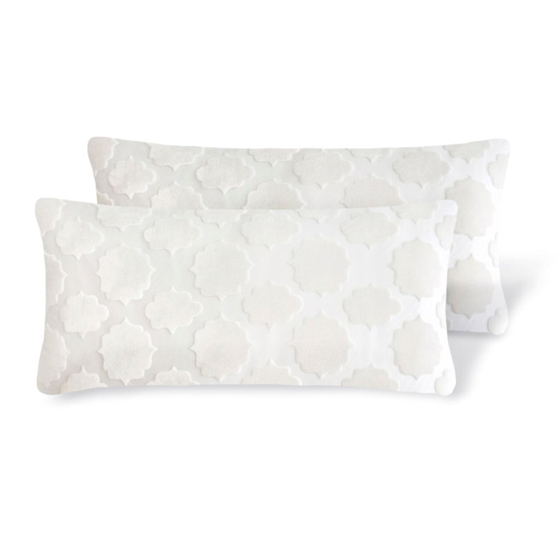 Mod Fretwork Mini Rectangle Pillow Cover & Insert, White