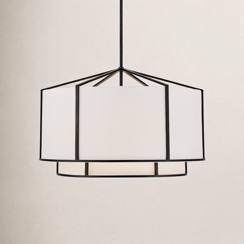 6 - Light Dimmable Drum Chandelier